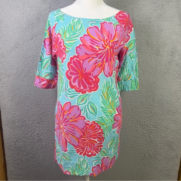Lilly Pulitzer Dresses & Skirts - Lilly Pulitzer Dress Womens Small Multicolor Floral Cassie T Shirt Colorfull